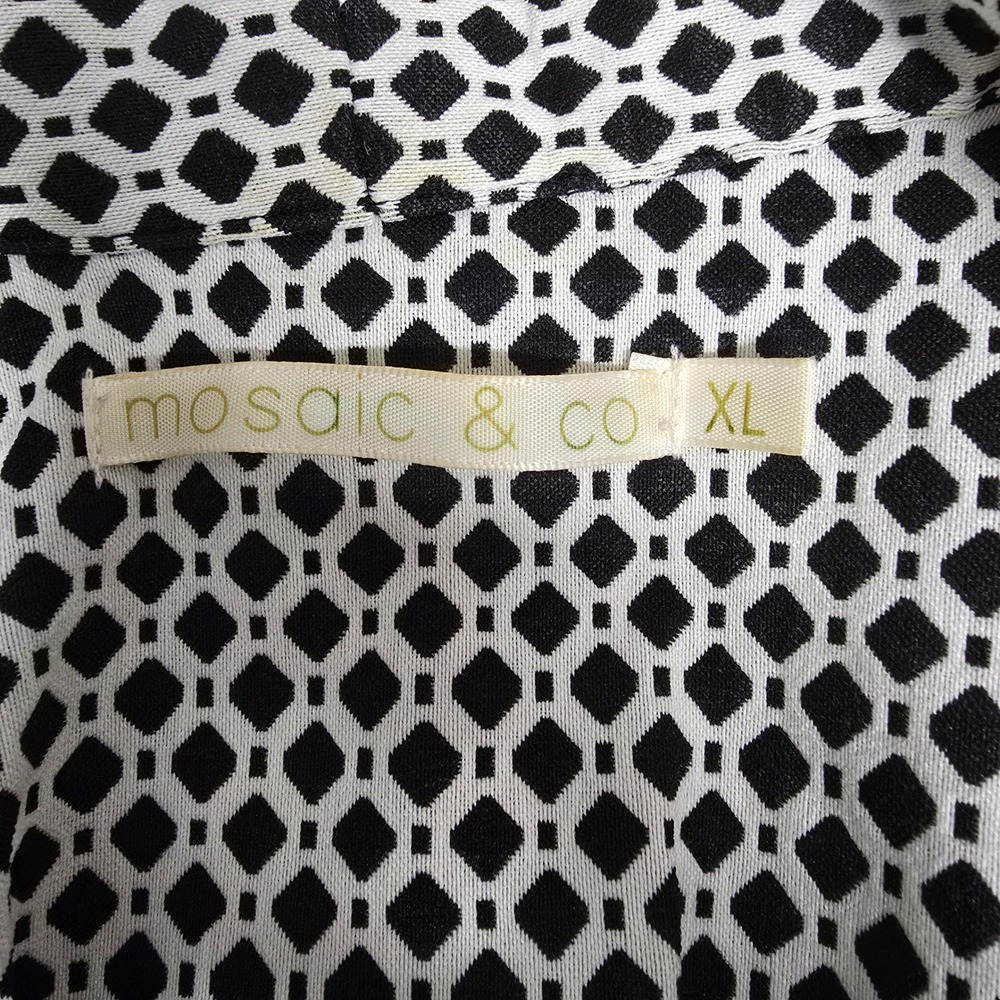 Mosaic & Co Womens XL Geometric Open Front Blazer Jacket Career Office Modern - Picture 6 of 12